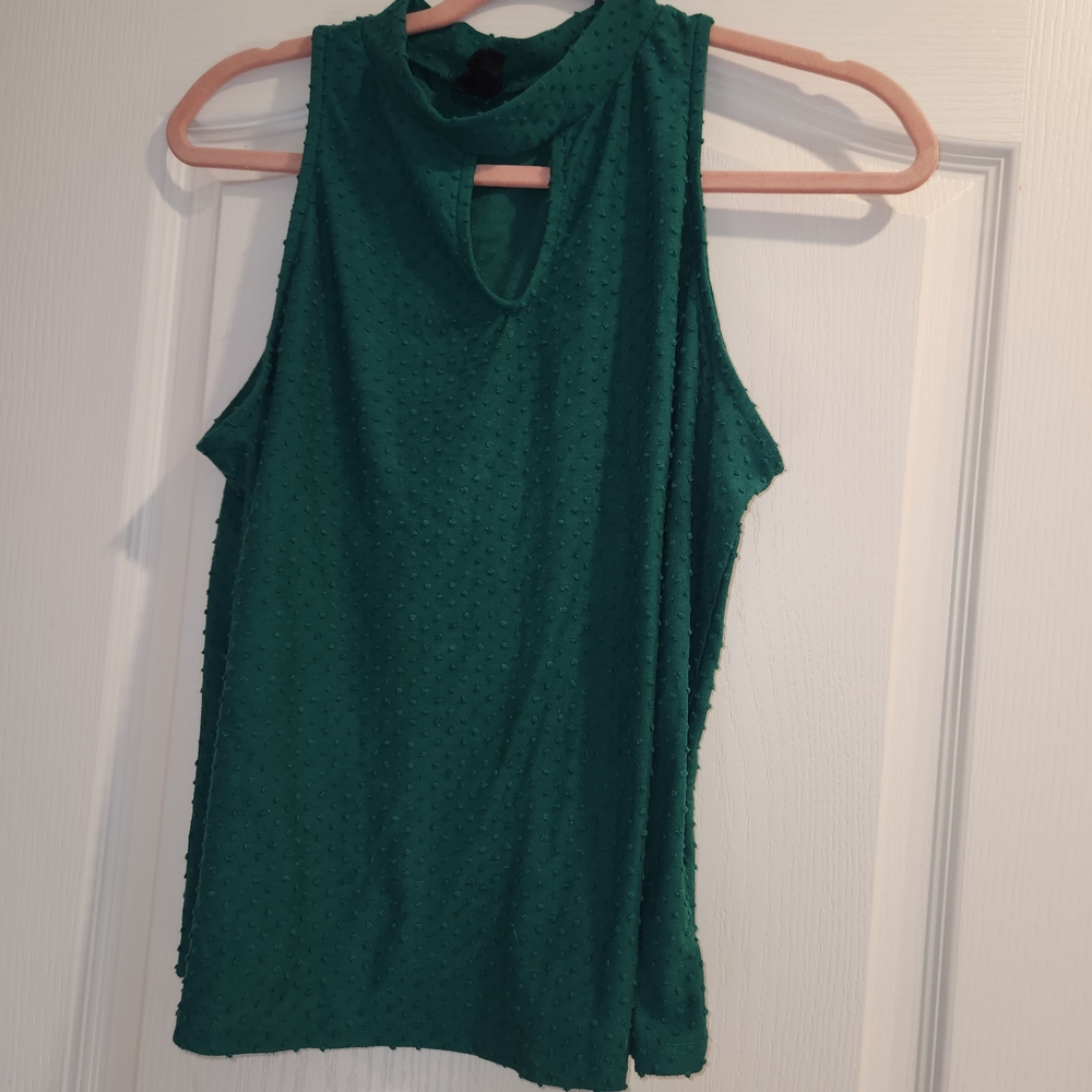 W5 Sleeveless Teal Blouse Size L Euc